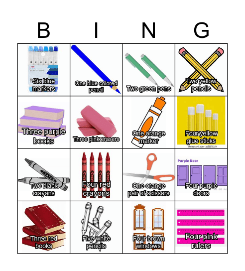 Object bingo Card