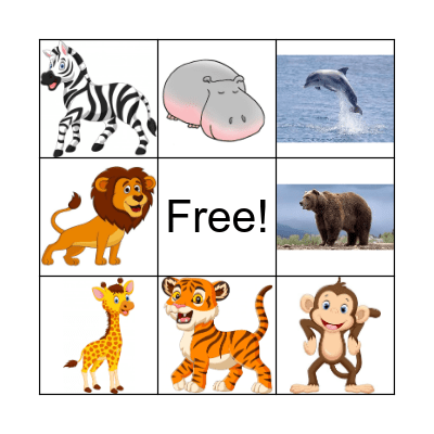 Wild animals Bingo Card