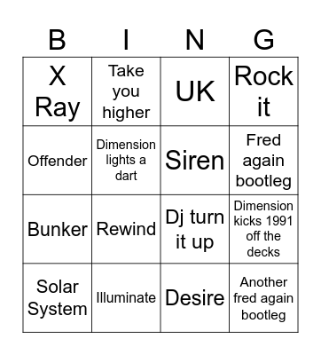 Worship Artists Bingo Card