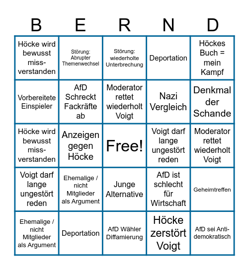 Höcke - Voigt Bingo Card