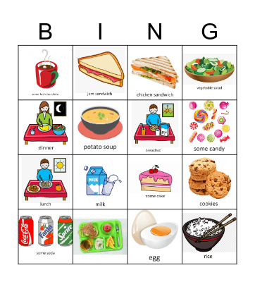 Food bingo Card