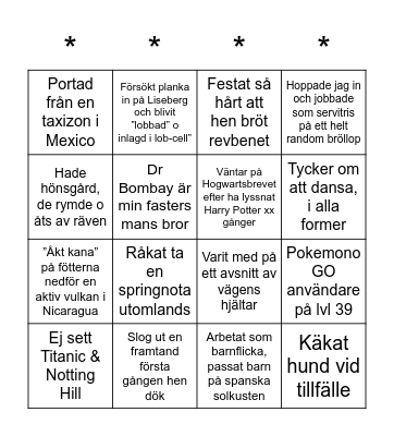 JUG-MINGEL Bingo Card