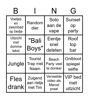 Roy Snap Story Bingo Card