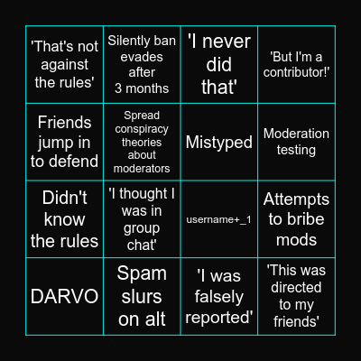 Got banned and... Bingo Card