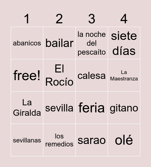 Feria de Abril Bingo Card