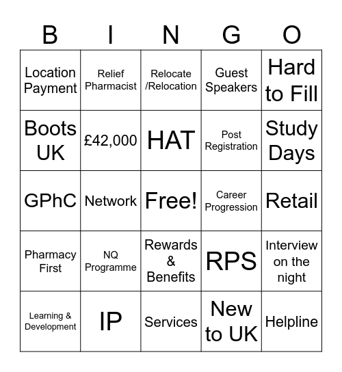 NQ BINGO Card