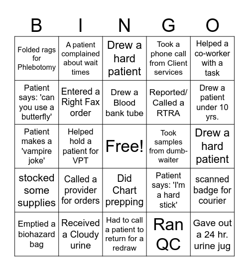 Allina Lab Week BINGO 2024 Bingo Card