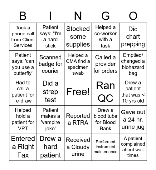 Allina Lab Week BINGO-2024 Bingo Card