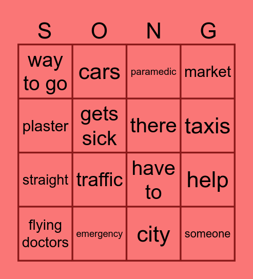 Look 5 U10 L5 Song Bingo Card