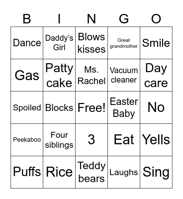 Avahs ONEDERFUL Birthday Bingo Card