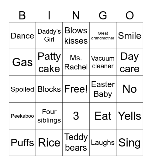 Avahs ONEDERFUL Birthday Bingo Card