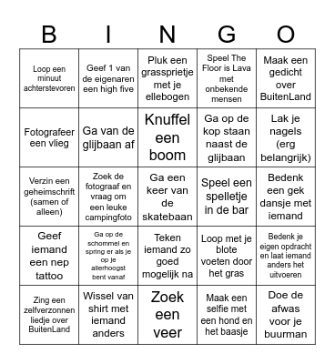 BuitenLand Bingo Card