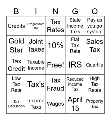 Taxs Bingo Card