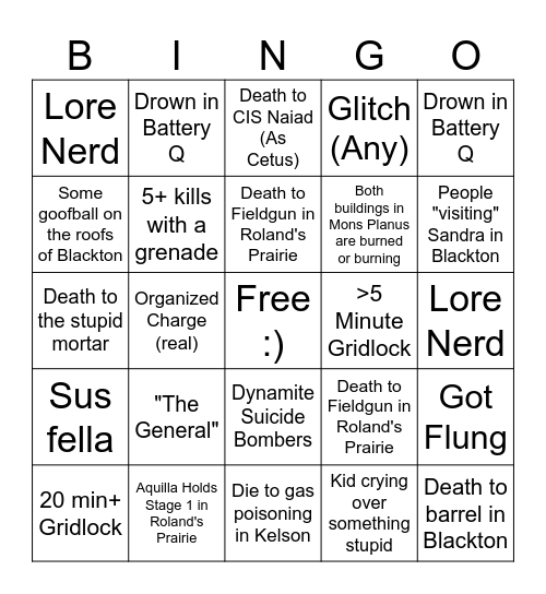 CENTAURA BINGO Card
