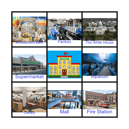 Buildings Bingo Card