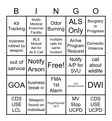 NPSTW Bingo Card