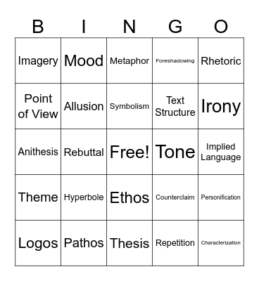 EOC Bingo Card