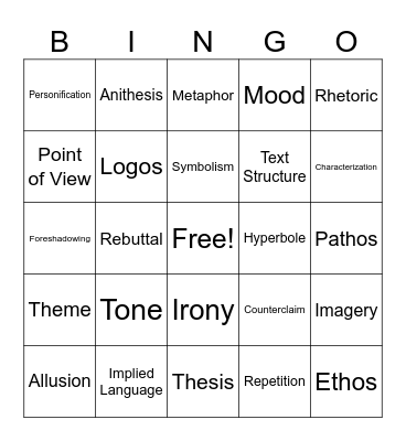 EOC Bingo Card