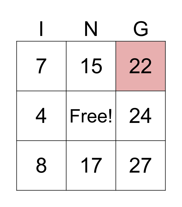 Custom Bingo Card