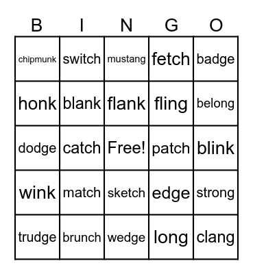 Phonics Bingo Review Bingo Card