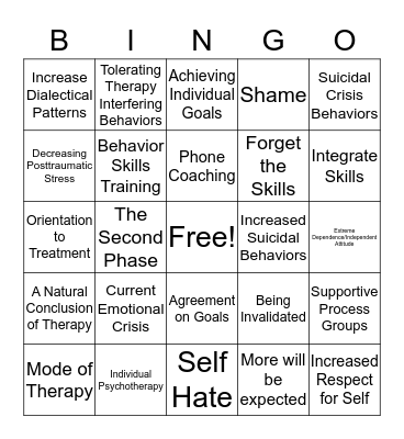 Chapter Six Bingo Card