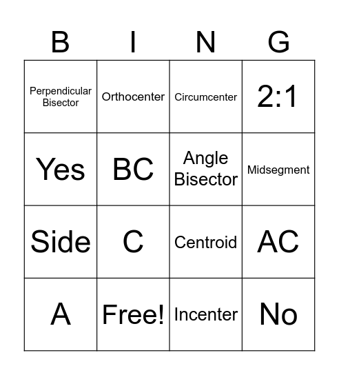 Mod 6 Review Bingo Card