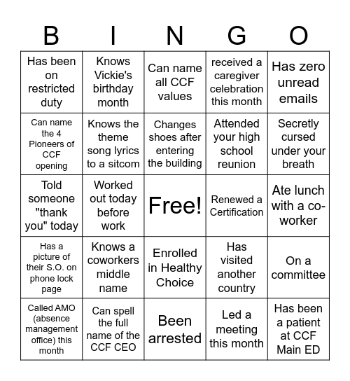Bingo 2 Bingo Card