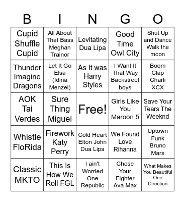 NMS Music Bingo Card