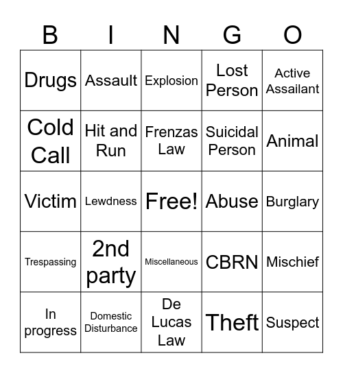 EPD Bingo Card