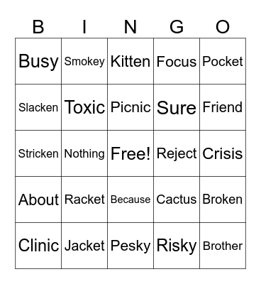 Barton L. 4 L. 4 Bingo Card