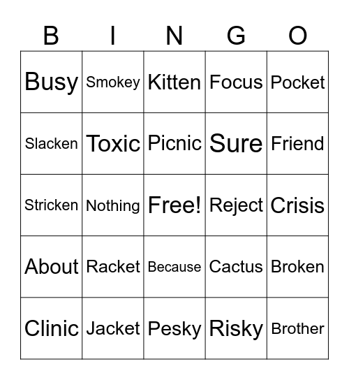 Barton L. 4 L. 4 Bingo Card