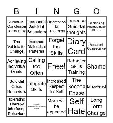 Chapter Six Bingo Card