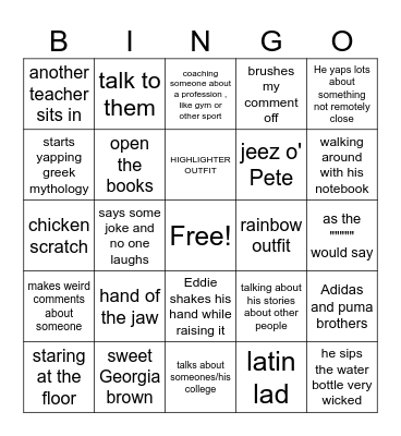 giddy bingo Card