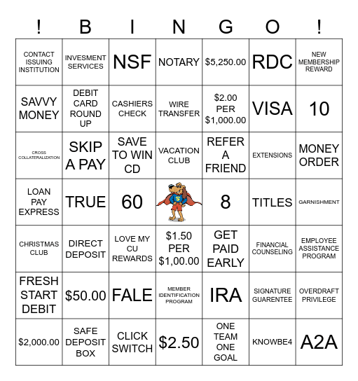 AAACU BINGO TRIVIA Bingo Card