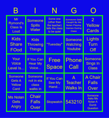 ELA BINGO Card