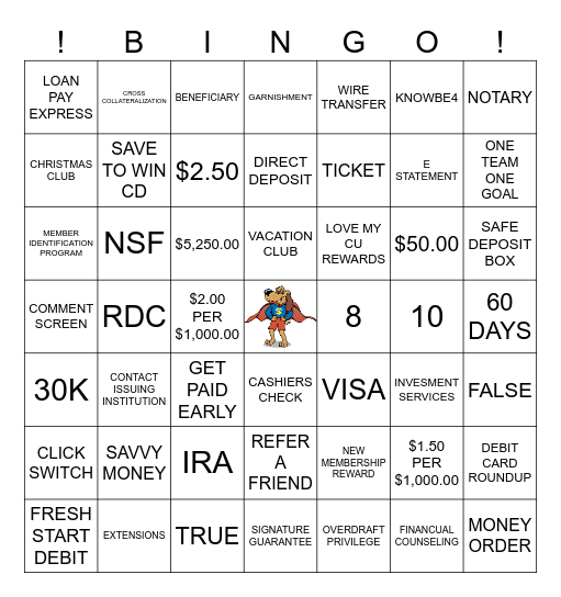 AAACU BINGO TRIVIA Bingo Card