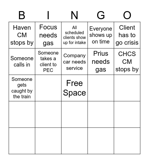 PATH Bingo Card
