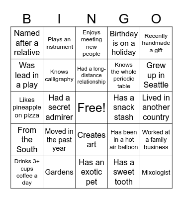 ASBX UX OFFSITE ICE BREAKER BINGO Card