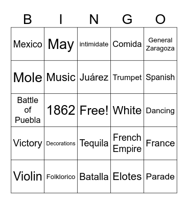 CINCO DE MAYO 2024 Bingo Card