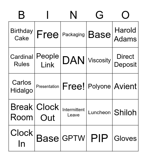 AVIENT Bingo Card