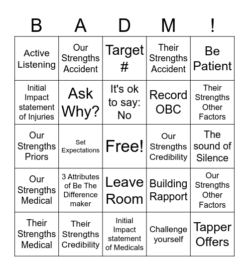 Be A Difference Maker! Bingo Card