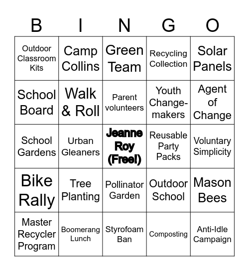 Eco-School Network Bingo Card