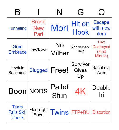 DBD BINGO Card