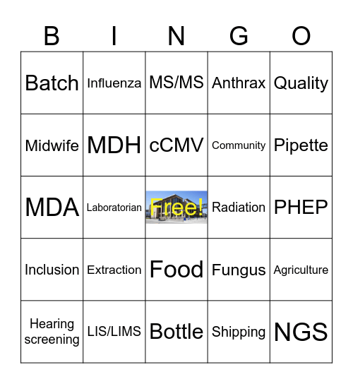 Lab Week Bingo Card