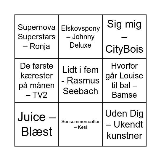 Alt godt fra Danmark Bingo Card