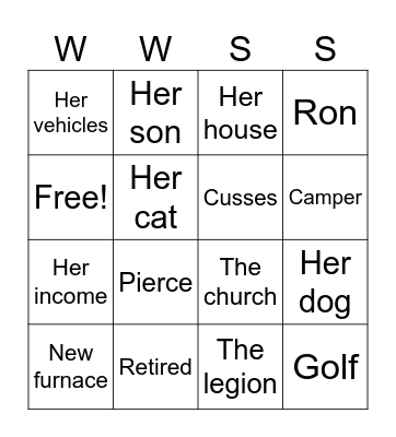 What will she say? Bingo Card