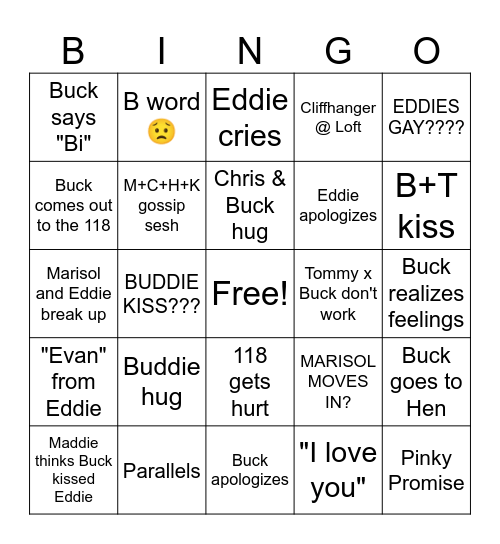 S7 EP5 BINGO Card