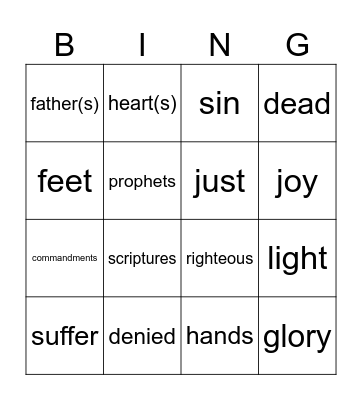 3rd Sunday of Easter year B Bingo Card