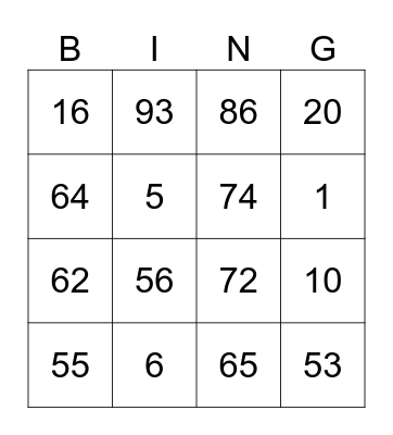 Routine (+ adverbs) Bingo Card