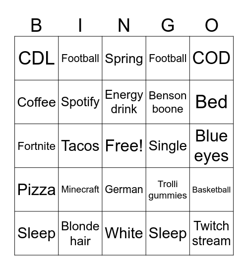 Canmans bingo Card